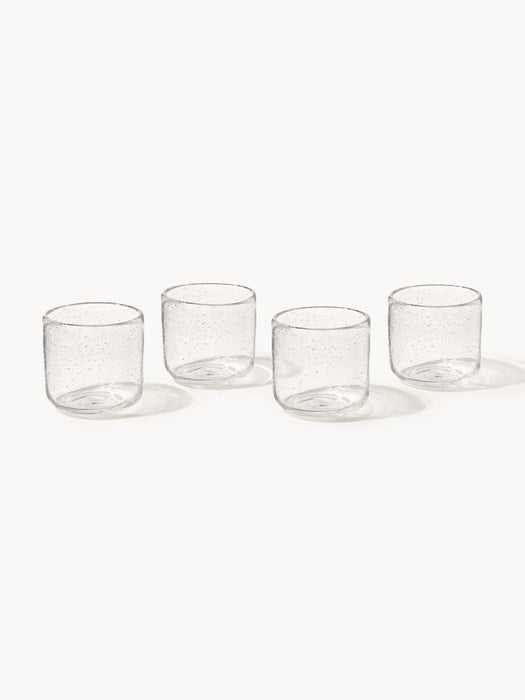 Mouth-Blown Tumblers Hippolyte with Air Bubbles Set of 4