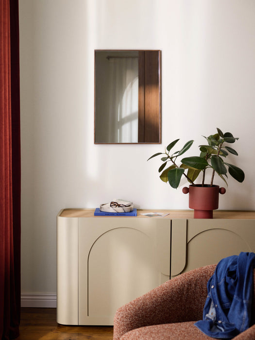 Avery Wall Mirror with Oak Wood Frame