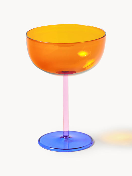 Karisa Mouth-Blown Borosilicate Champagne Coupes, Set of 4