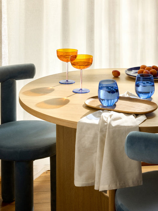 Karisa Mouth-Blown Borosilicate Champagne Coupes, Set of 4