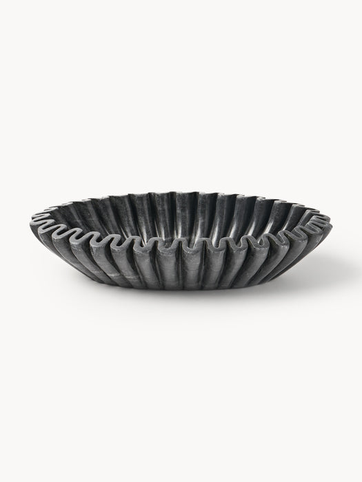 Handmade Oval Decorative Marble Bowl Santorini W 35 cm