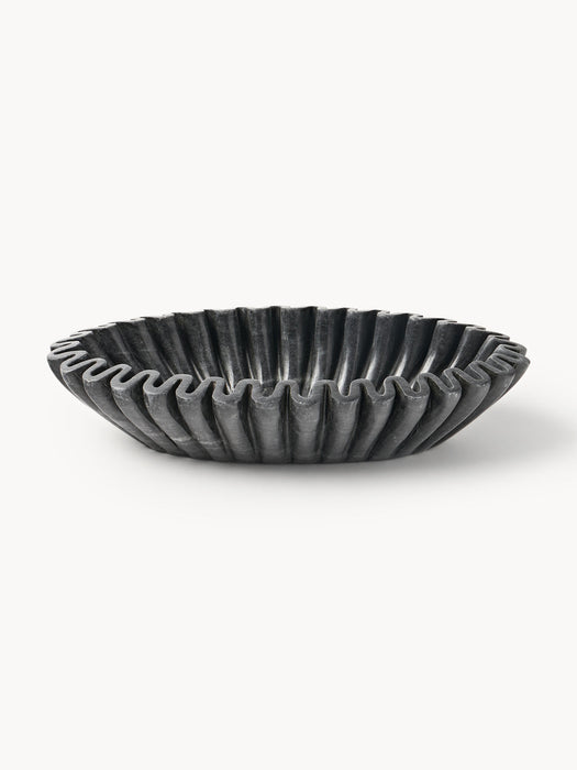 Santorini Handmade Oval Decorative Marble Bowl, W 35 cm