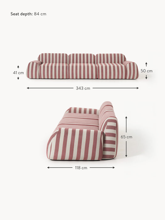Modular Striped Sofa Wolke 4-seater