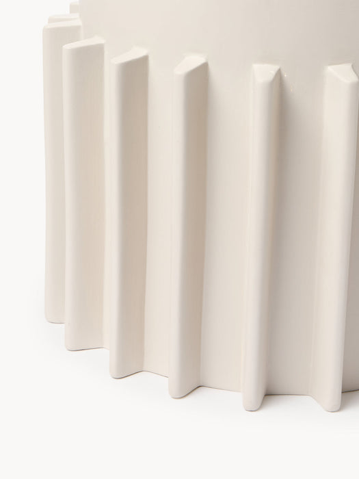 Valeska Cover Pot with Ribbed Surface, H 30 cm