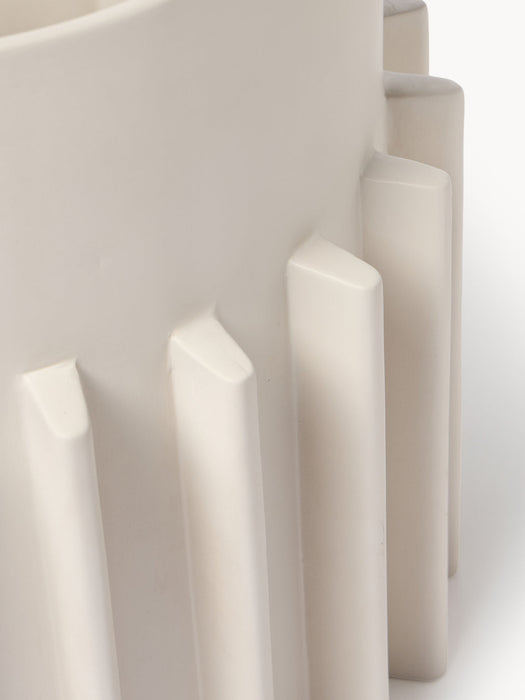 Valeska Cover Pot with Ribbed Surface, H 30 cm