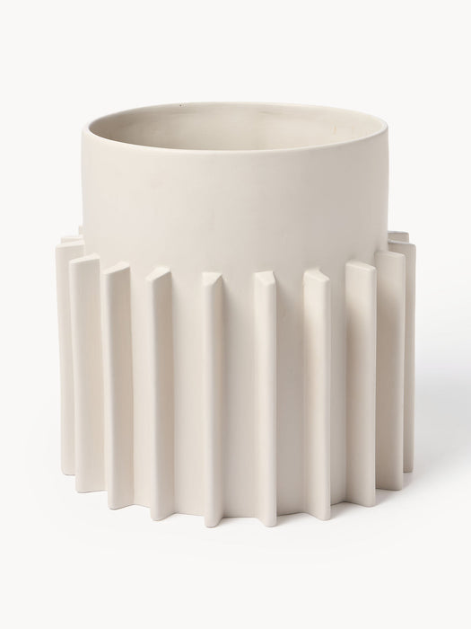 Valeska Cover Pot with Ribbed Surface, H 30 cm