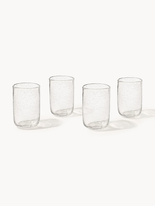 Mouth-Blown Highball Glasses Hippolyte with Air Bubbles Set of 4