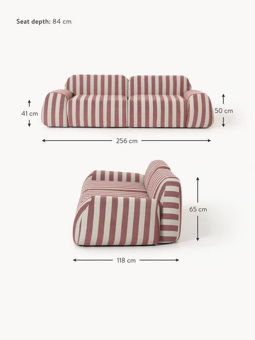 Modular Striped Sofa Wolke 3-seater
