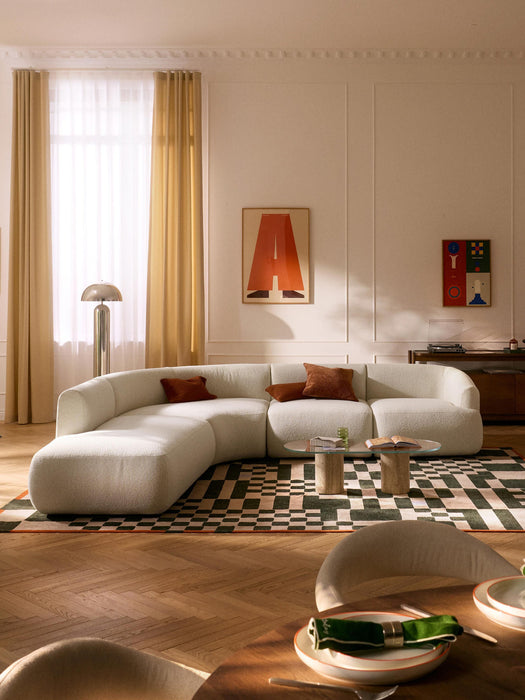 Sofia Modular Bouclé Corner Sofa (4-seater)