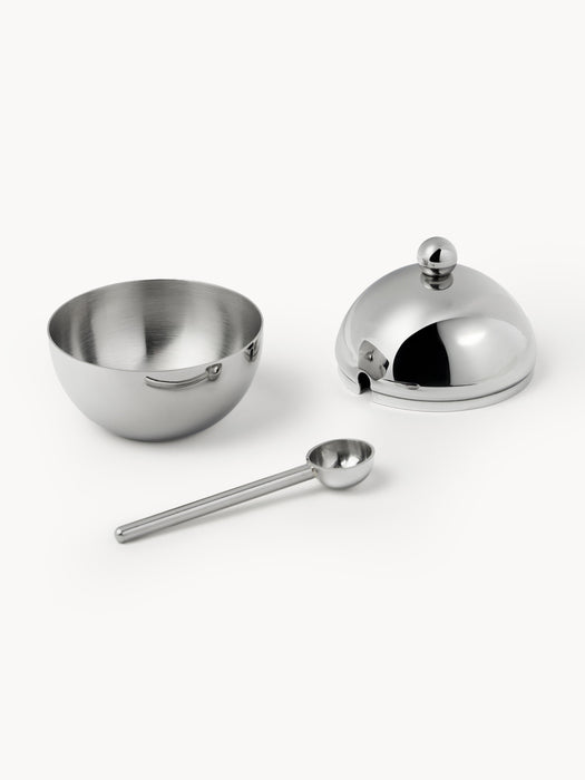 Stainless Steel Sugar Bowl Polaris with Spoon