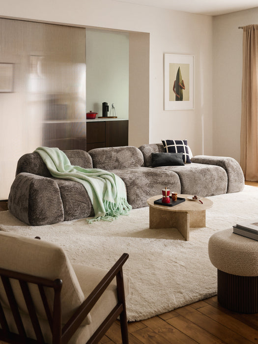 Modular Teddy Boucl Sofa Wolke 4-seater