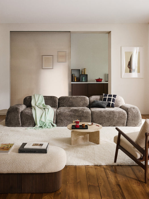 Modular Teddy Boucl Sofa Wolke 4-seater