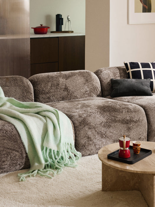 Modular Teddy Boucl Sofa Wolke 4-seater
