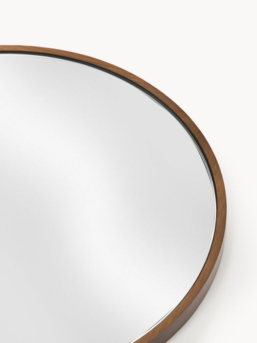 Avery Oval Wall Mirror with Oak Wood Frame