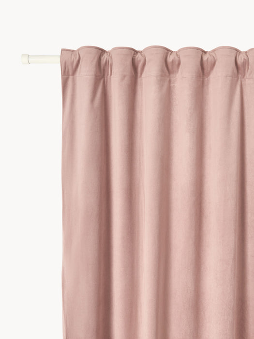 Velvet Dim-Out Multi-Band Curtains Rush Set of 2 W 135 cm