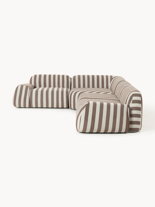 Modular Striped Corner Sofa Wolke 4-seater