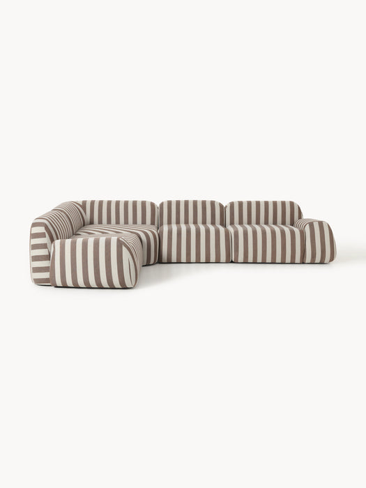 Modular Striped Corner Sofa Wolke 4-seater