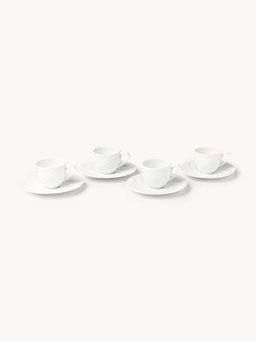 Porcelain Espresso Cups Adonis with Saucers Set of 4