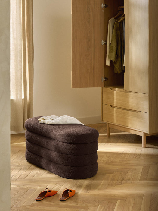 Boucl Upholstered Bench Alto with Storage Space