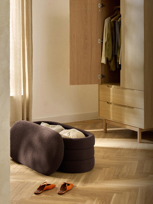Boucl Upholstered Bench Alto with Storage Space