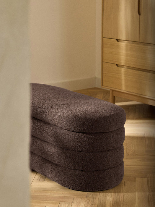 Boucl Upholstered Bench Alto with Storage Space
