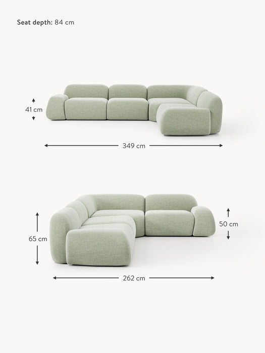 Modular Boucl Corner Sofa Wolke 4-seater