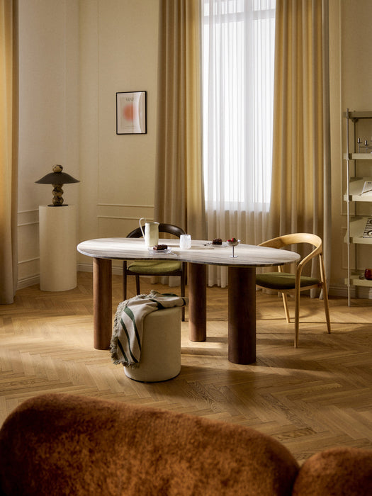 Naruto Organic-Shaped Marble Dining Table, in various sizes