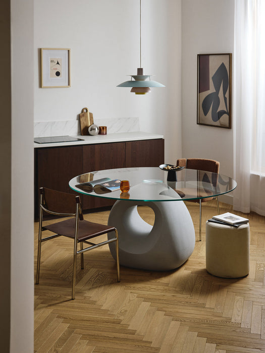 Linus Round Dining Table with Glass Top, in various sizes