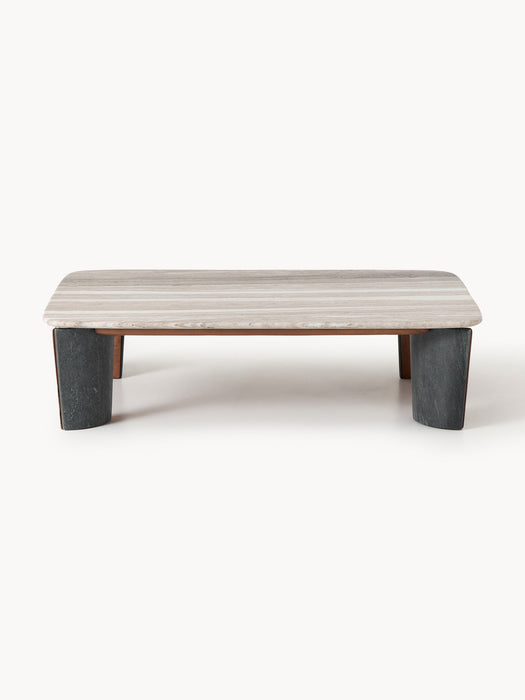 Marble & Acacia Wood Coffee Table Muno W 120 cm