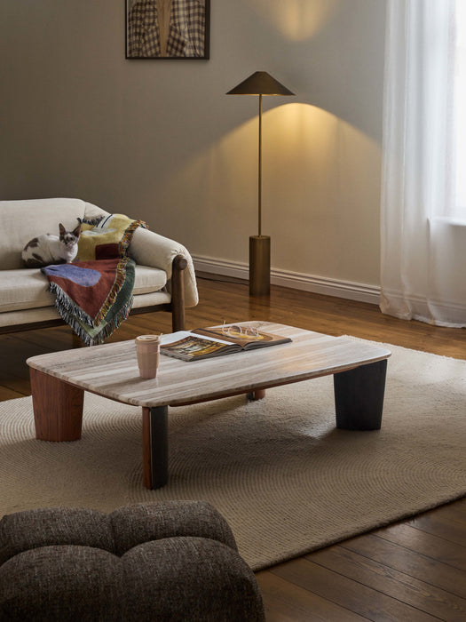 Marble & Acacia Wood Coffee Table Muno W 120 cm