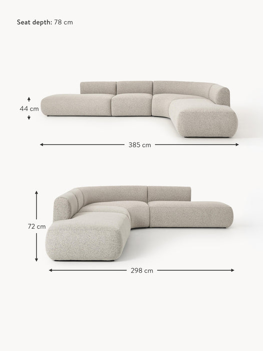 XL Modular Boucl Corner Sofa Sofia