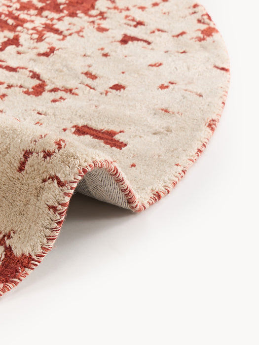 Cynthia Round Hand-Woven Wool Rug with Abstract Pattern