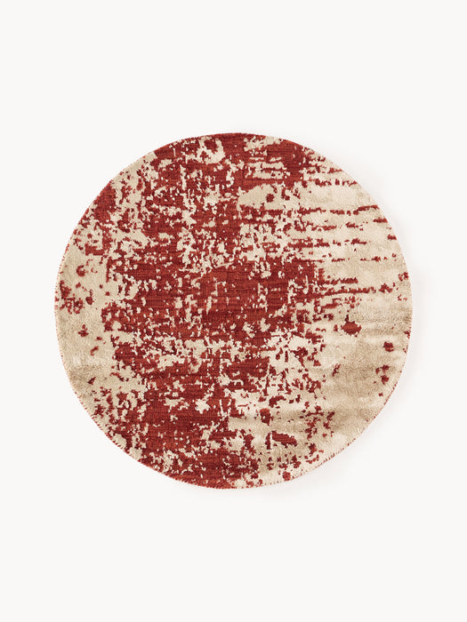 Cynthia Round Hand-Woven Wool Rug with Abstract Pattern