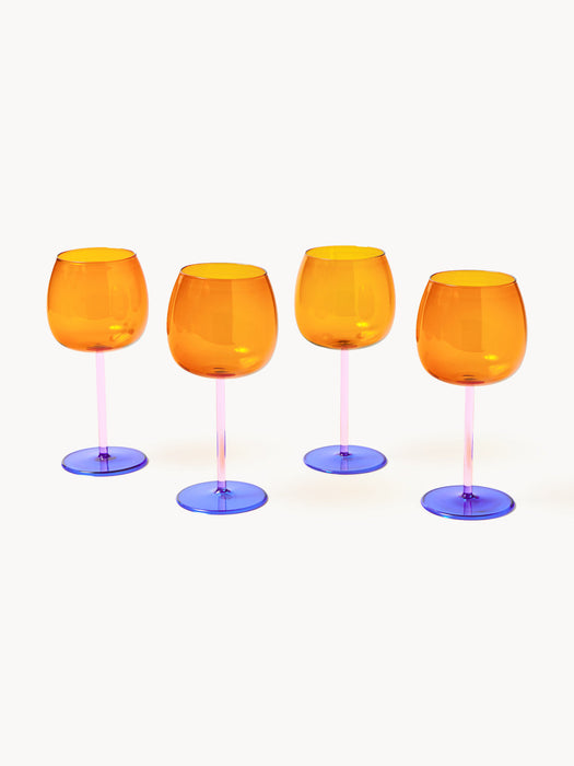 Karisa Mouth-Blown Borosilicate Red Wine Glasses, Set of 4