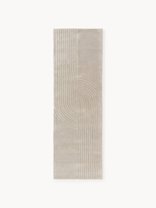 High-Low Wool Runner Mason Hand-Tufted