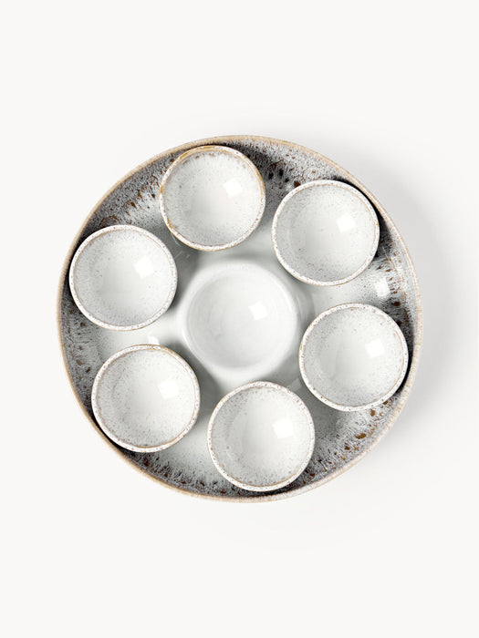 Danza Handmade Dip Bowls with Serving Bowl, Set of 7