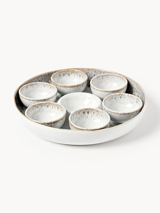 Danza Handmade Dip Bowls with Serving Bowl, Set of 7