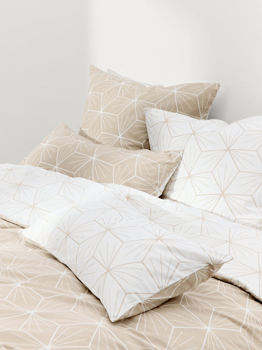 Reversible Cotton Duvet Cover Ilda with Geometric Print