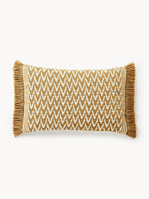 Suria Outdoor Cushion Cover with Woven Pattern and Fringes