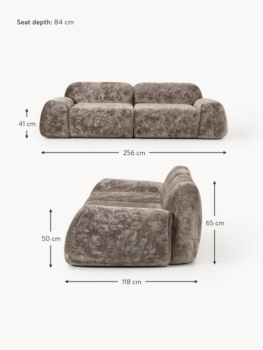 Modular Teddy Boucl Sofa Wolke 3-seater