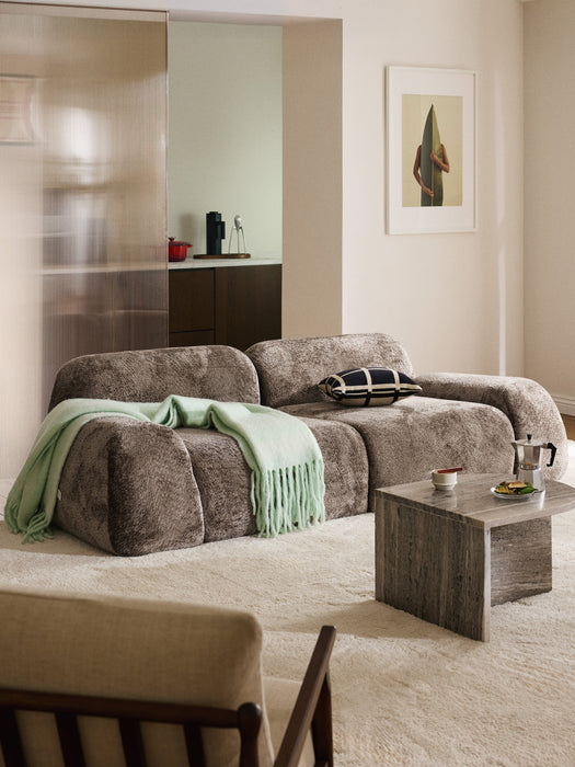 Modular Teddy Boucl Sofa Wolke 3-seater