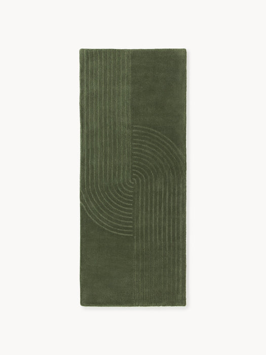 High-Low Wool Runner Mason Hand-Tufted