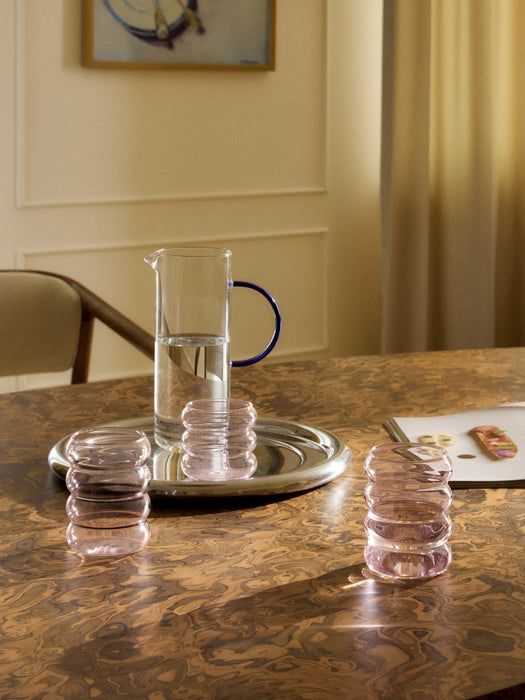 Mouth-Blown Borosilicate Tumblers Bubbly Set of 4