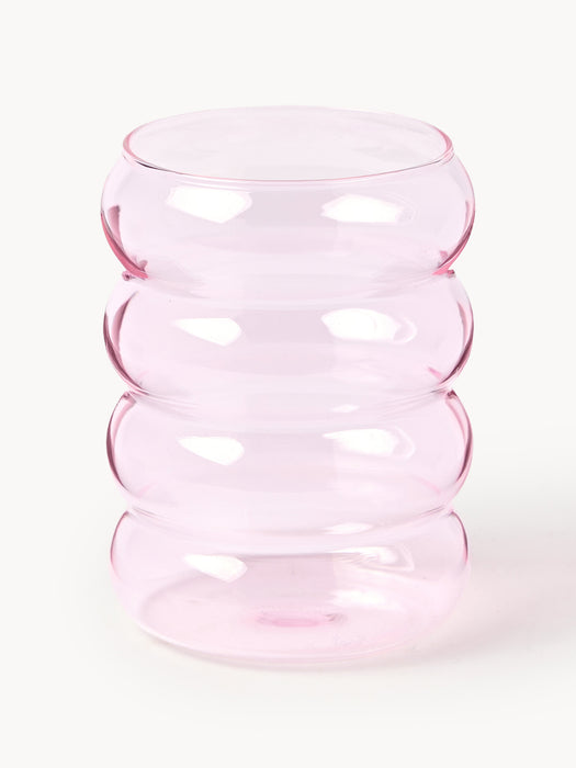 Mouth-Blown Borosilicate Tumblers Bubbly Set of 4
