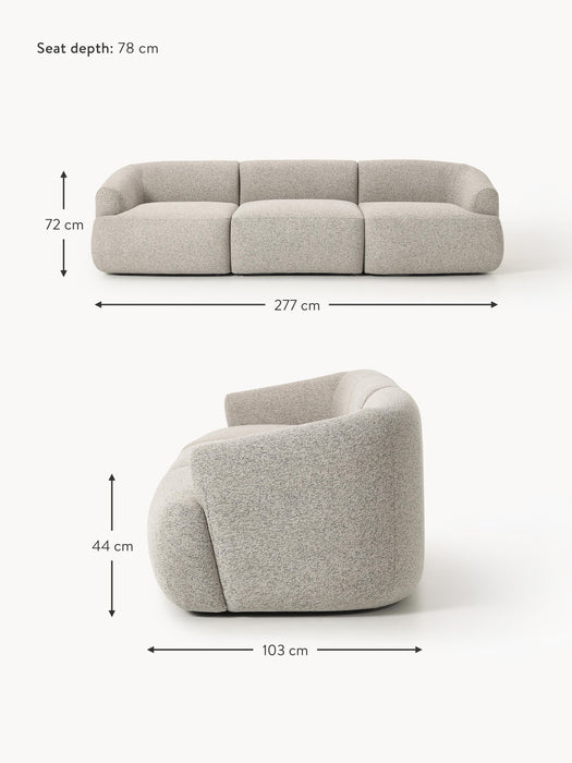 Modular Boucl Sofa Sofia 3-seater