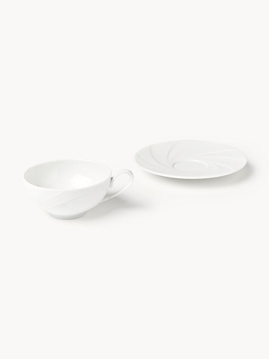 Adonis Porcelain Tea Cups with Saucers, Set of 4