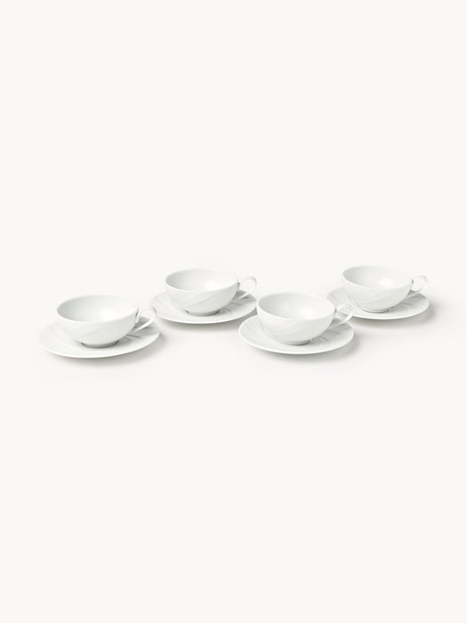 Porcelain Tea Cups Adonis with Saucers Set of 4