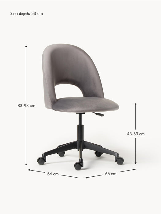 Velvet Desk Chair Rachel Height-adjustable
