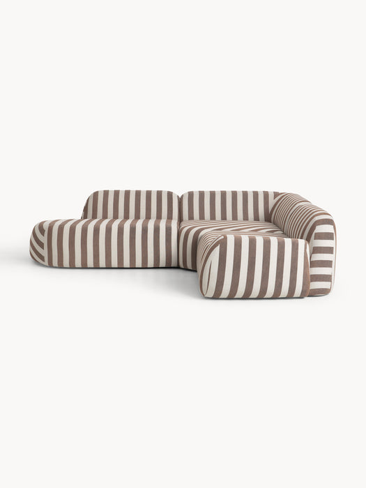 Modular Striped Corner Sofa Wolke 4-seater