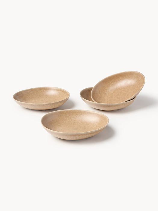 Macey Handmade Organic Shaped Soup Plates, Set of 4